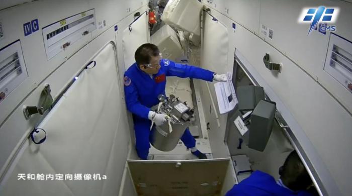 核心艙衛(wèi)生區(qū)。圖片來源：中國載人航天工程辦公室官方微信