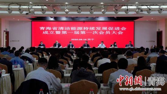 圖為青海省清潔能源持續(xù)發(fā)展促進(jìn)會成立大會現(xiàn)場。王國棟攝
