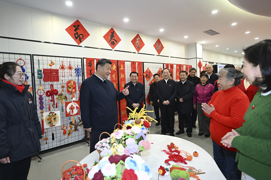 2025年1月23日，習近平總書記在沈陽大東區長安街道長安小區社區黨群服務中心考察。