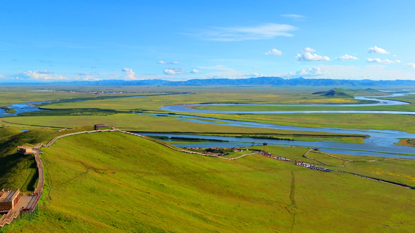 黃河九曲，盛夏風光。阿壩州委宣傳部供圖